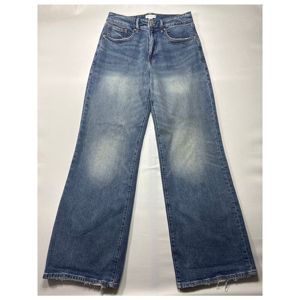 Good American Women's Good Ease Relaxed Wide Leg Blue Jeans - 4/27 (30x34.5)